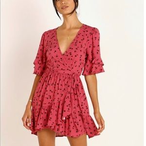 COPY - Auguste Mabel Poppy wrap mini dress Persian Red
